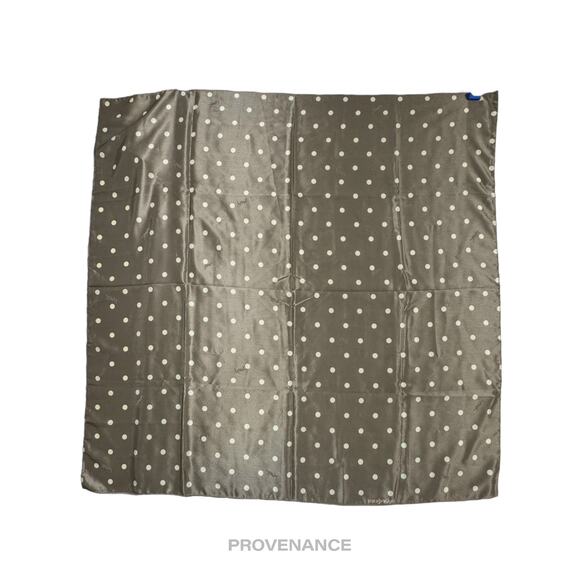 🔴 Yves Saint Laurent YSL Silk Scarf 90 - Polkadot Taupe - Picture 2 of 6